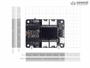 Seeeduino XIAO Expansion Board front view with size comparison