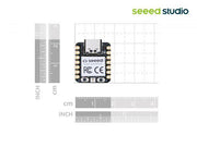 Seeed XIAO RP2040 MCU front view with size comparison