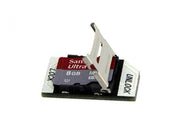 Micro SD Card Adapter for Raspberry Pi B open top view with SD card