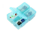 Arduino Sidekick Basic Kit components in plastic container
